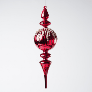 Red Glass Finial Hanging Ornament - Irony Home