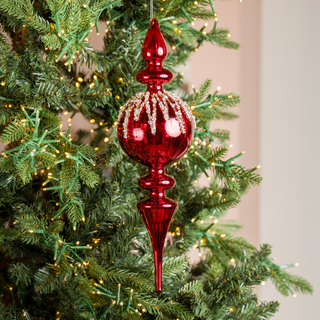 Red Glass Finial Hanging Ornament - Irony Home