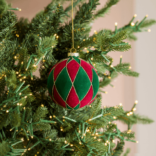 Red Green Glass Hanging Ball Ornament (Burgundy Edit) - Irony Home