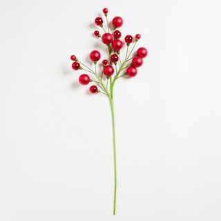 Red Shiny & Matte Christmas Ball Spray Filler Pick - Irony Home
