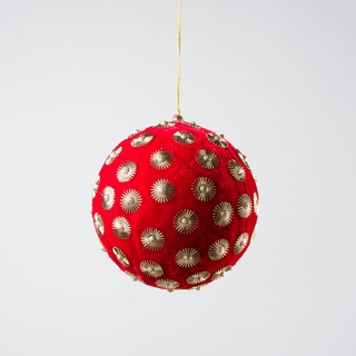 Red Sunflower Studs Ball Orn - Irony Home