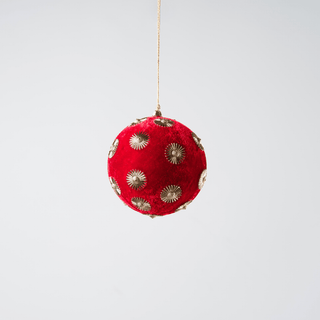 Red Sunflower Studs Ball Orn - Irony Home