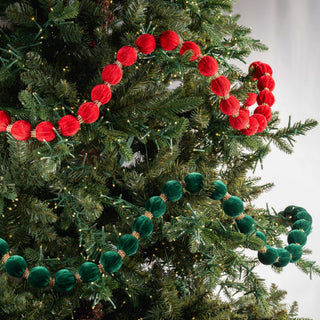 Red Velvet and Crystal Lace Ball Tree Garland - Irony Home
