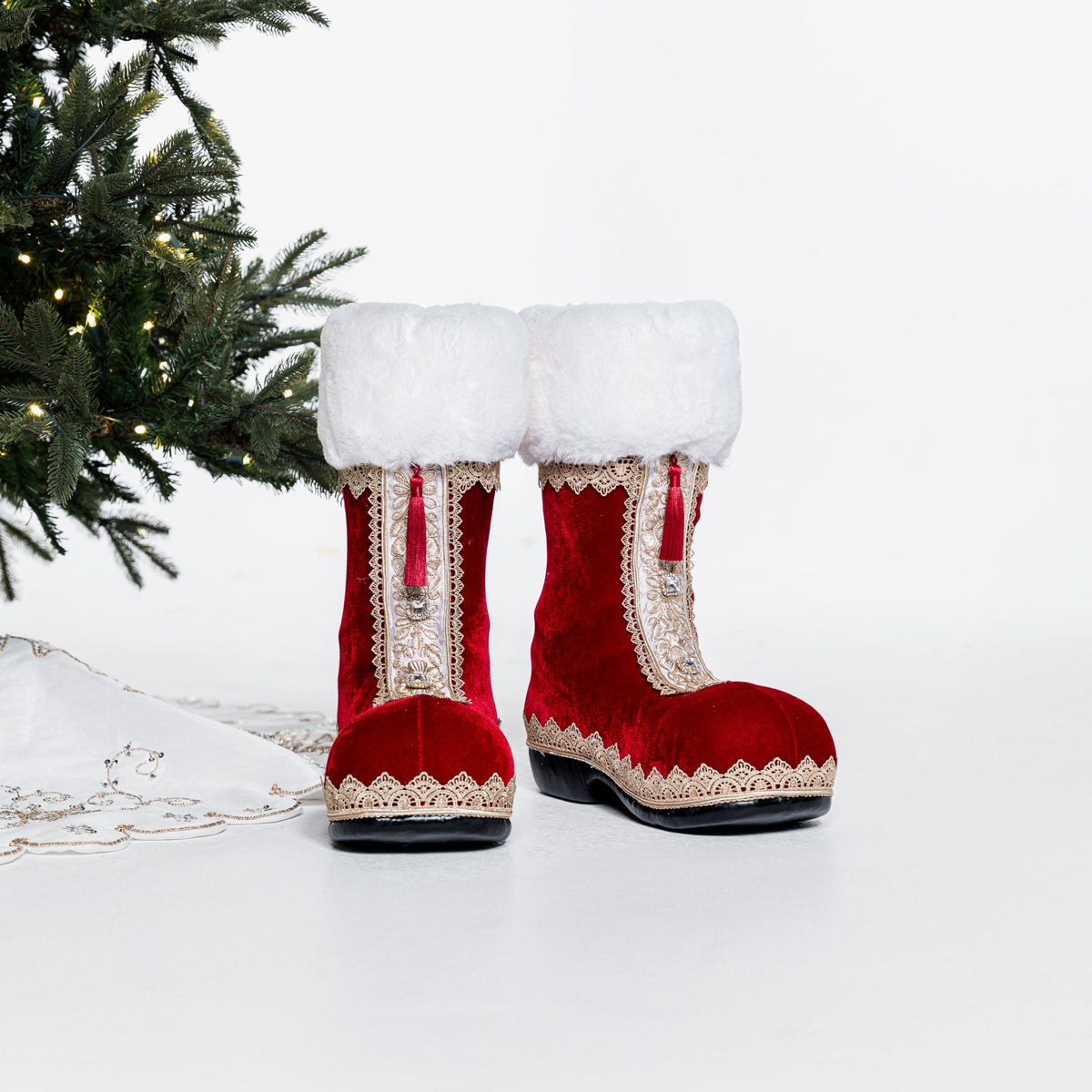 Red Vintage Santa Boot Festive Packaging (Single Boot)