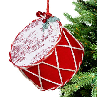 Red & White Festive Drum Ornament - ironyhome
