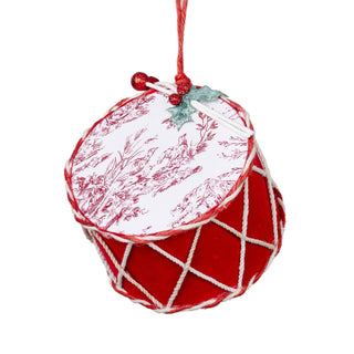 Red & White Festive Drum Ornament - ironyhome