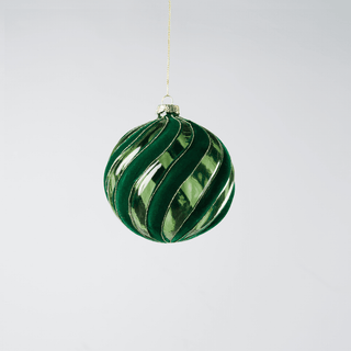 Regal Dark Green Glass Ball Hanging Ornament - Irony Home