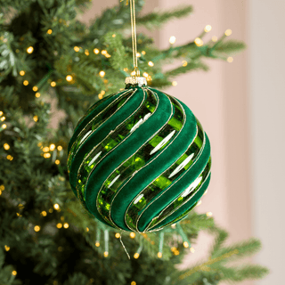 Regal Dark Green Glass Ball Hanging Ornament - Irony Home