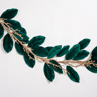 Regal Velvet Magnolia Leaf Tree Garland - Irony Home