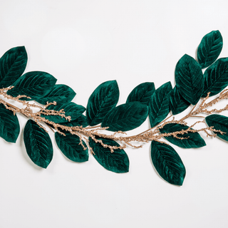 Regal Velvet Magnolia Leaf Tree Garland - Irony Home