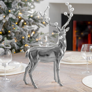 Resin Deer With Magnolia Wreath - ironyhome