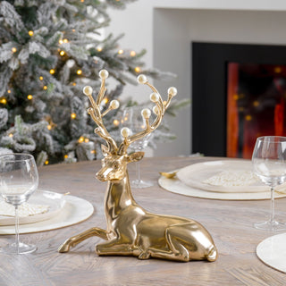 Resin Deer With Pearl Antler - ironyhome