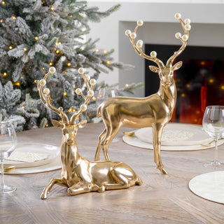 Resin Deer With Pearl Antler - ironyhome