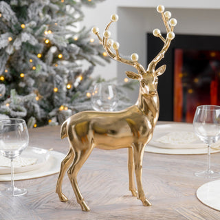 Resin Deer With Pearl Antler - ironyhome