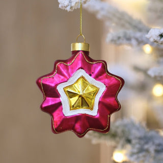 Retro Multicolored Ribbed Star Ornament - ironyhome