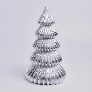 Ribbed Patterned Glass Christmas Tree Tabletop - ironyhome