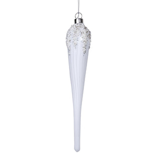 Ribbed White Porcelain Finial Ornament - ironyhome