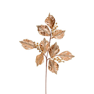 Rose Gold Festive Foliage Pick with Berries - ironyhome