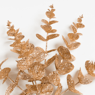 Rose Gold Glitter Eucalyptus Pick - Irony Home