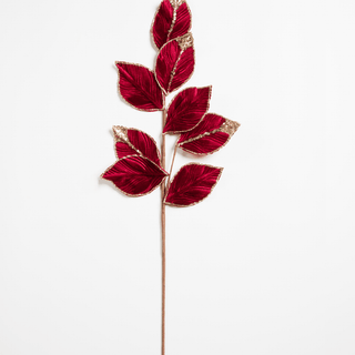Royal Burgundy Leaf Pick with Champagne Glitter - Irony Home