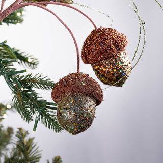 Rustic Sage & Brown Acorn Spray Pick - ironyhome