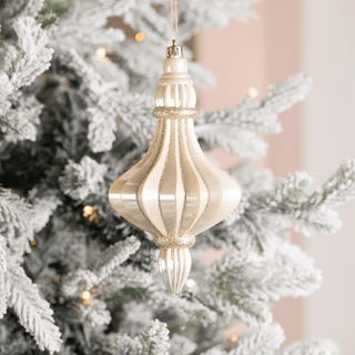 Sand Gold Glitter Finial Ornament 8.5-Inch - Irony Home