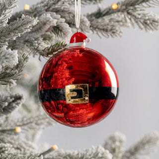 Santa Belt Glass Ball Ornament - ironyhome