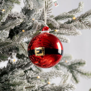 Santa Belt Glass Ball Ornament - ironyhome