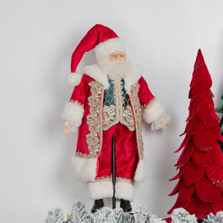 Santa Red Long Coat With Black Stand - ironyhome