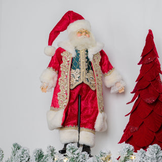 Santa Red Long Coat With Black Stand - ironyhome