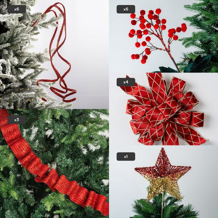 Scarlet & Gilt Tree Trimming Set - Irony Home