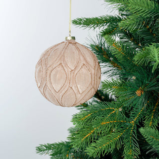 Shimmering Champagne Velvet Ball Ornament - ironyhome