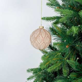 Shimmering Champagne Velvet Ball Ornament - ironyhome
