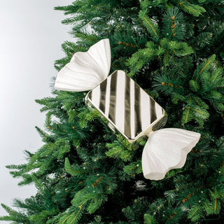 Shiny Champagne & White Glitter Toffee Ornament - ironyhome