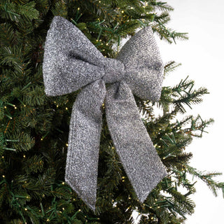 Shiny Silver Bow Ornament - Irony Home