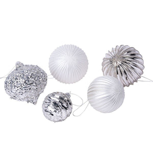 Shiny Silver Ornament Set