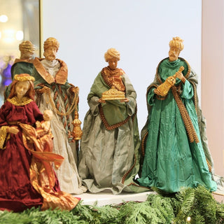 Silent Night Burgundy & Gold Nativity Set - ironyhome