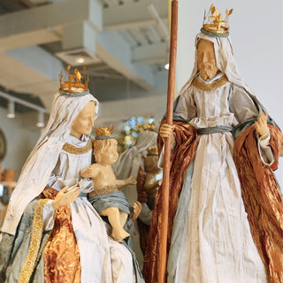 Silent Night Nativity Set in Blue, Gold & White - ironyhome