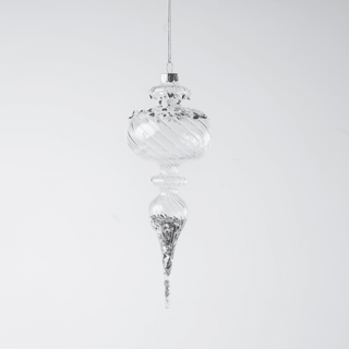 Silver Clear Drop Ornament - Irony Home