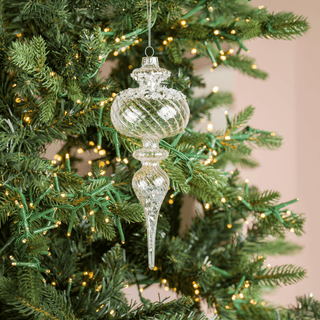 Silver Clear Drop Ornament - Irony Home