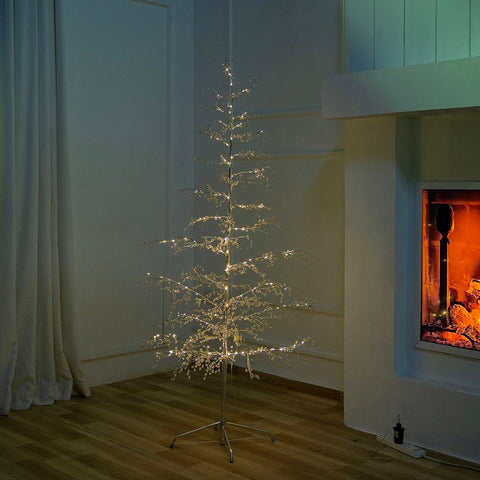 Silver Festive LED Acrylic Porch Tree - ironyhome