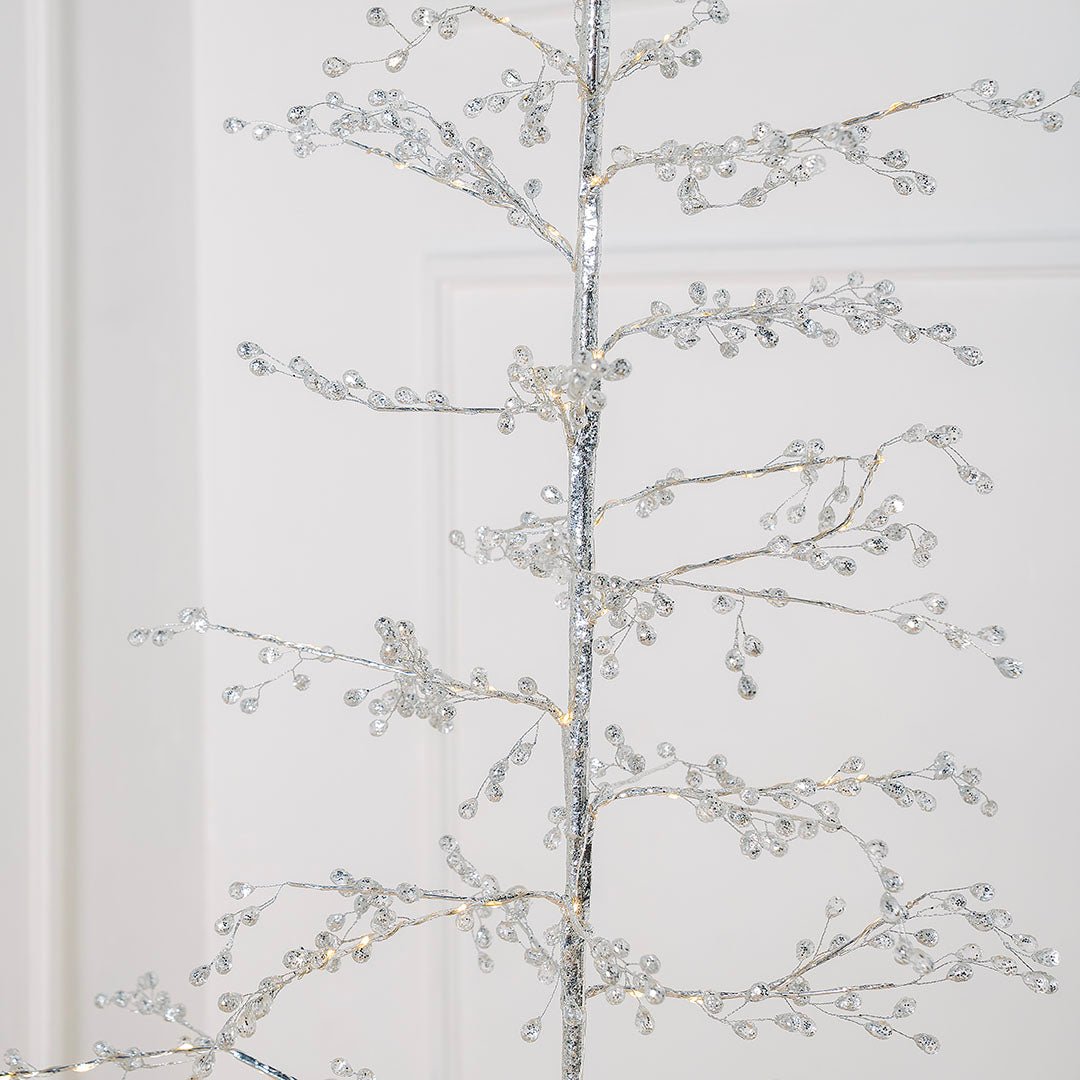 Silver Festive LED Acrylic Porch Tree