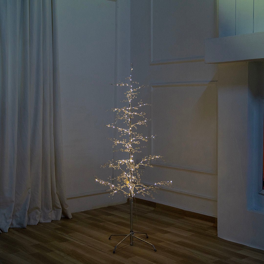 Silver Festive LED Acrylic Porch Tree