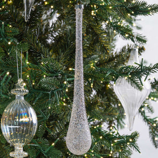 Silver Glass Teardrop Ornament - ironyhome