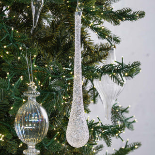 Silver Glass Teardrop Ornament - ironyhome
