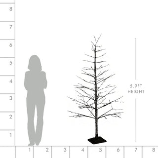 Silver Glitter Porch Tree With Twinkling LED Lights - ironyhome