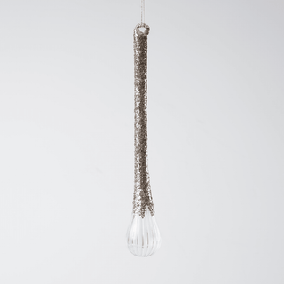 Silver Glittered Drop Ornament - Irony Home