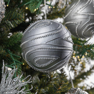 Silver Metallic Ball Ornament - ironyhome