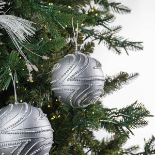 Silver Metallic Ball Ornament - ironyhome