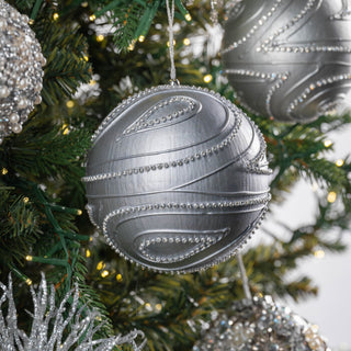 Silver Metallic Ball Ornament - ironyhome